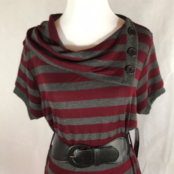 Plus Size top belt knit crop dress/long shirt NWT - Picture 3 of 6